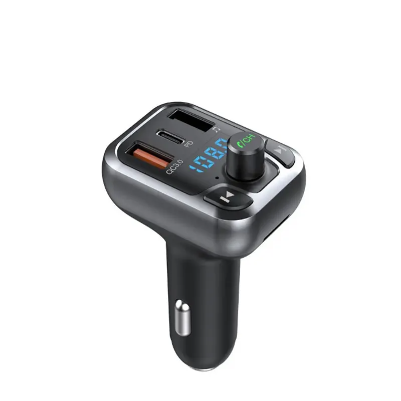 T68 CAR MP3 Player Bluetooth-kompatibla handsfree FM-sändare Fast Charging Charging Plug-In Plug-in Card/U Disch