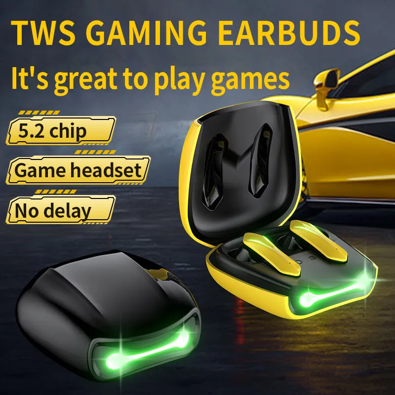 R05 Tws Earbuds Gaming Låg latens med laddningsbox Trådlösa hörlurar Bluetooth Headset Stereo Fingerprint Touch-hörlurar