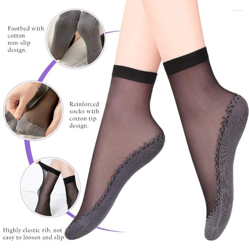 10Pairs Ultra-thin Transparent Socks Nylon Stocking Women Socks