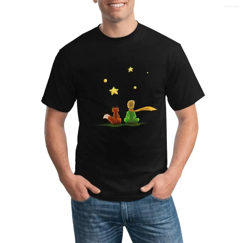 Herr-T-shirts Little Prince-skjorta Le Petit Looking At The Stars Man Beach T-shirt Kortärmad T-shirt med tryck 100 bomull