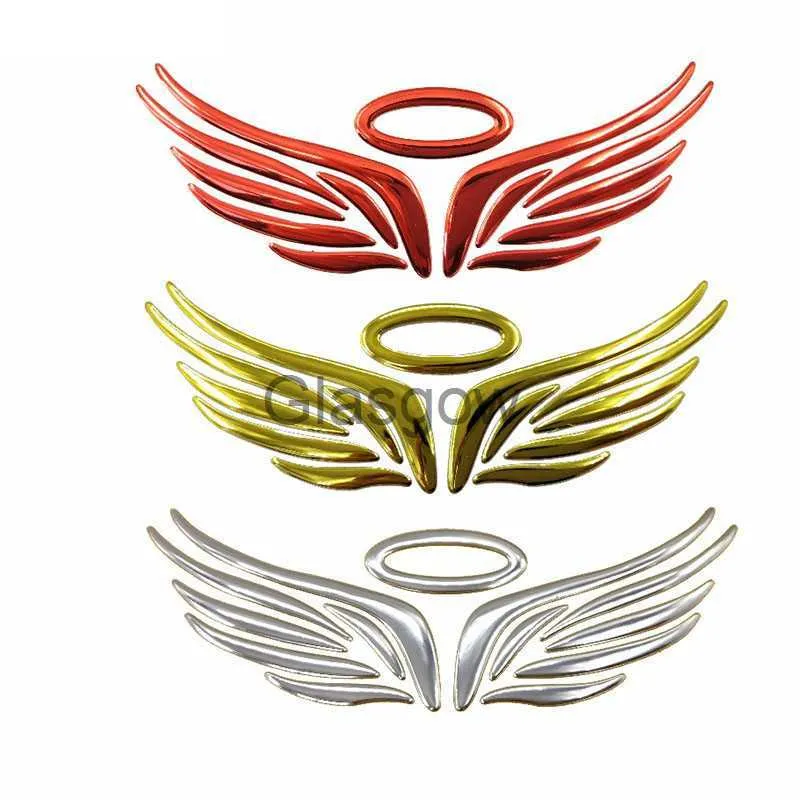 Car Stickers Angel wing Funny 3D car sticker soft PVC chromed badge emblem sticker waterproof car emblem decal sticker for car x0705