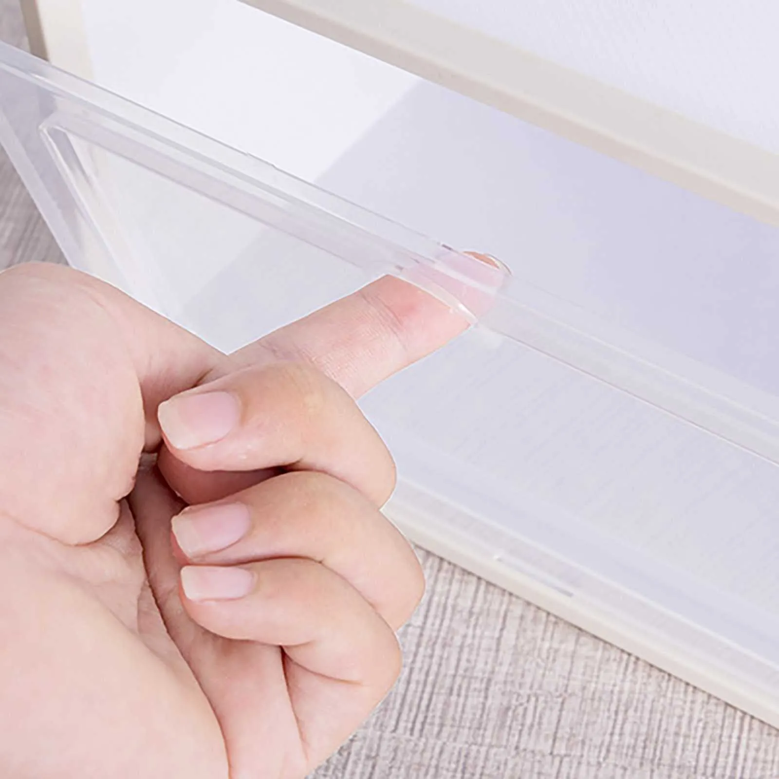 Clear Shoe Boxes Stackable Storage Transparent Plastic Organizer With ...