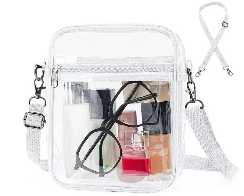 Genomskinlig plastpåse Transparent Pvc Vattentät Crossbody-handväska Axelväska