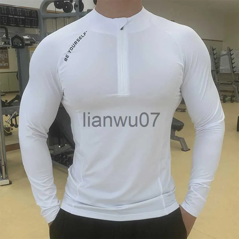 Camisetas masculinas outono inverno manga longa masculina correndo camiseta fitness respirável secagem rápida fina esportes ao ar livre camisas de treinamento de musculação j230705