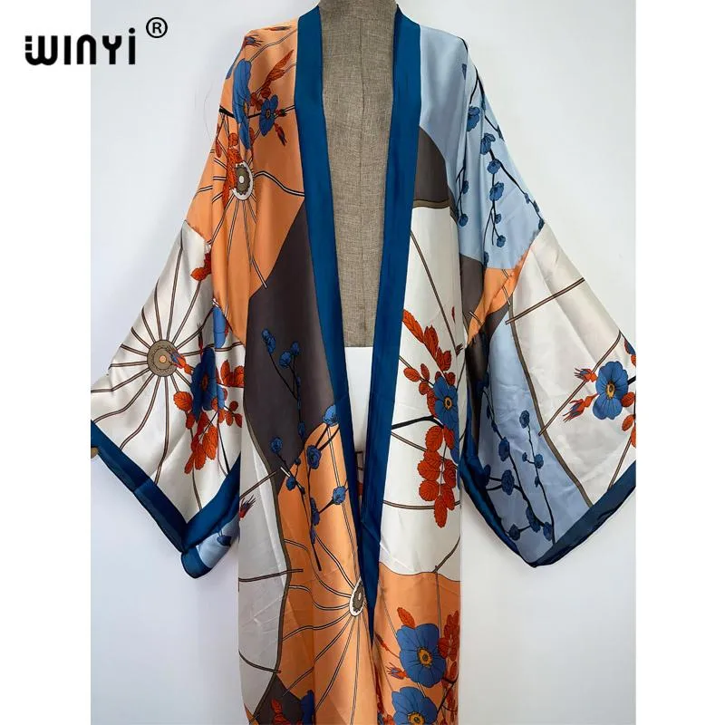 Badmode Winyi Zomer Vrouwen Vest Jas Sexy Boho Maxi Afrikaanse Vakantie Strand Cover Up Batwing Mouw 2022 Caftan Kimono Kaftan