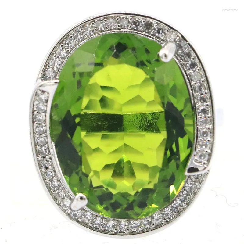 Anéis Cluster 25x20mm Corte Princesa Rosa Morganita Mystic Topázio Azul Suíço Aquamarine Verde Peridoto Anel de Prata CZ