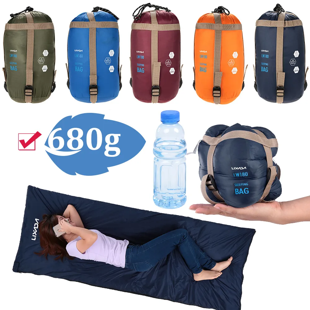 Śpiwory Outdoor Camping Śpiwór kopertowy Śpiwór kempingowy Lazy Bag Podróże Piesze wycieczki Wielofunkcyjne Ultralekki 680g 230704