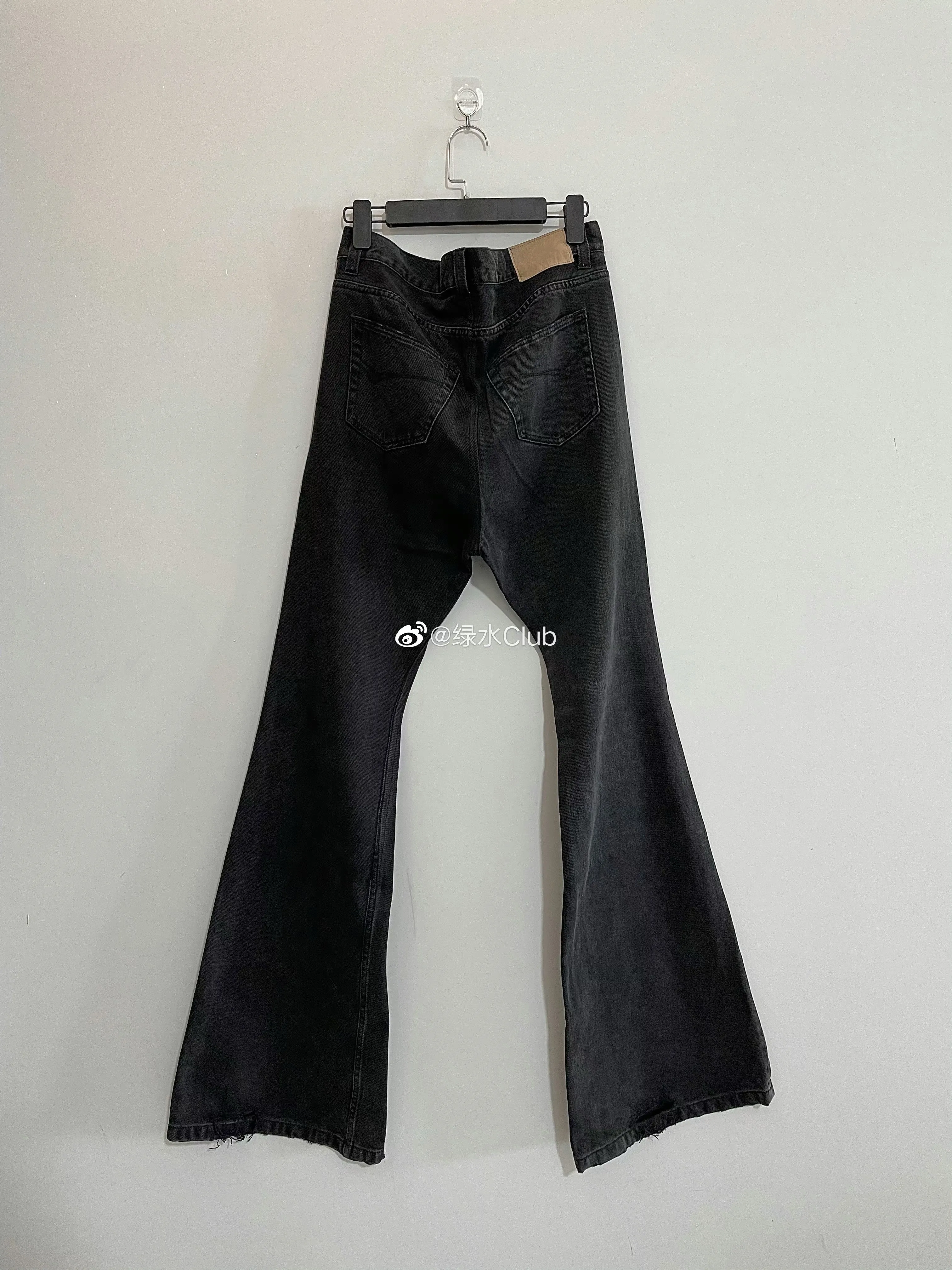 Damage Jeans Demej Jins Man Demna Flared Pure Black Damaged Wash