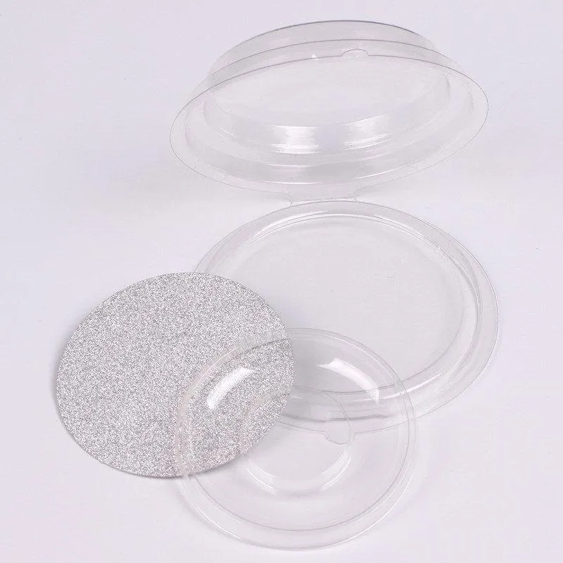 Одноразовый пустой прозрачный круглый фальшивый корпус для хранения ресниц DIY Элегантный поддельный пакет для блистеров, инструмент для макияжа глаз F2187 ORVSJ