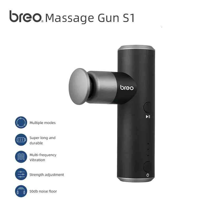 Helkroppsmassageapparat Breo Massagun S1 Minificka Kraftfull bärbar massagepistol Muscle Relax Elektrisk Intelligent Precise Care 230704