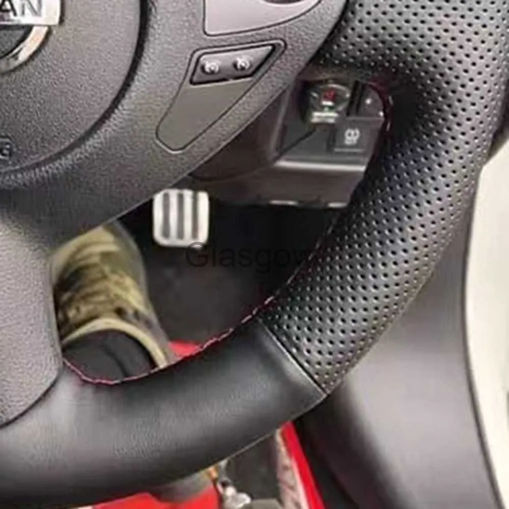 DIY Black Suede Car Steering Wheel Cover For Nissan Qashqai 2007 2015 Rogue X Tr