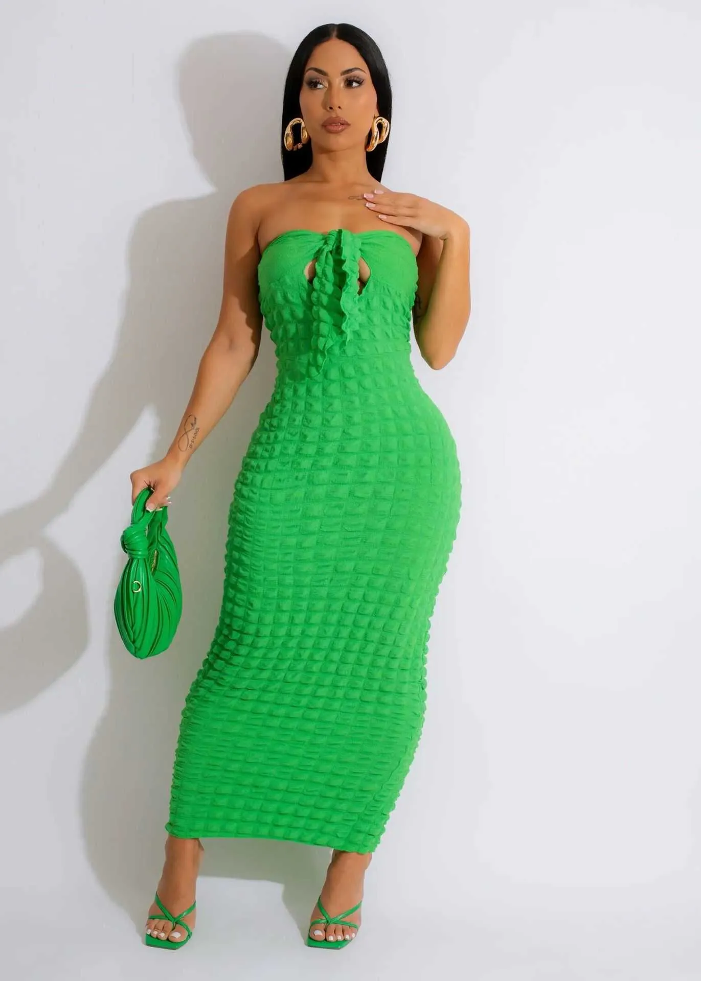 green emerald velvet dress Helen Maxi Dress