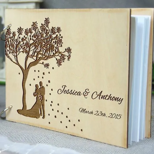 Other Event Party Supplies Personalized Wedding Anniversary Bridal Shower Guest Book Gift for Couple Memory Book Wedding Keepsake Advice Book Po Prop 230704