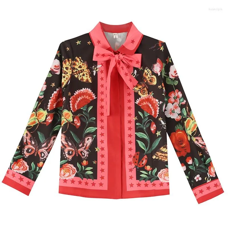 Damesblouses Bloemenprint Elegante damestops en vintage dameskleding Damesoverhemden Tuniek Blusas Mujer Feminina Tunika