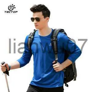 Men's T-Shirts Tectop Outdoor Quick Drying Long Sleeve Tshirt Men Womens Elasticity Breathable Oneck Running Sports Camping Hiking T Shirt J230705