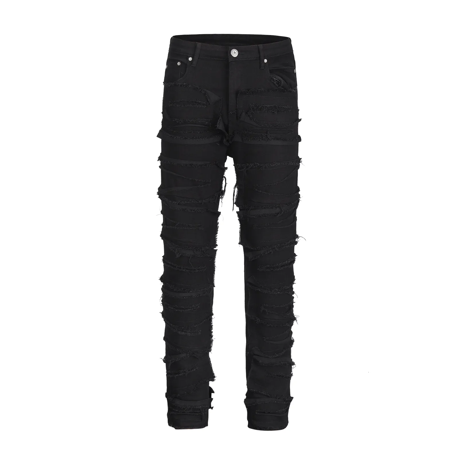 Black ripped moto jeans mens hot sale