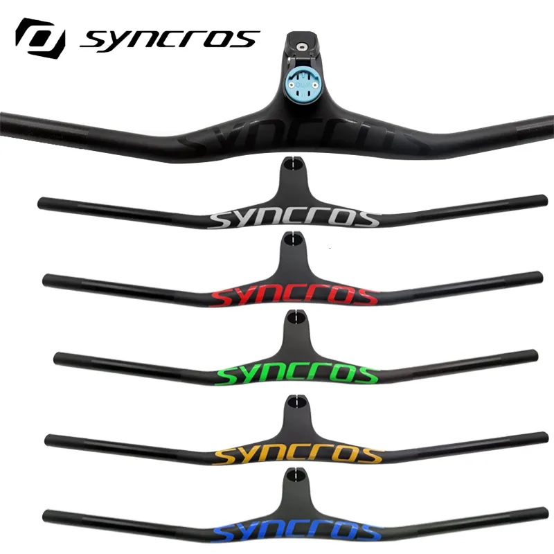 مكونات مقاود الدراجة Syncros ملونة متعددة MTB متكامل مقود الكربون ألياف مقود واحد على شكل واحد الجذعية -17 ديج