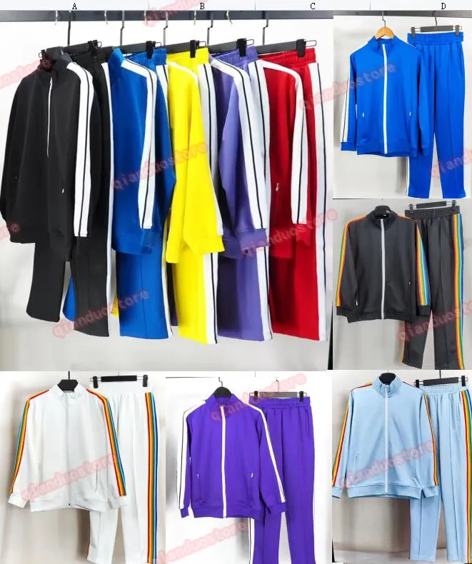 Moletons de grife masculinos e femininos Palm Angel Treino Camisolas Tuta Sportiva Conjuntos Masculinos Fato de Pista Casacos Homem Jaquetas Calças Sweatsuits Tops Casacos Azul Vermelho