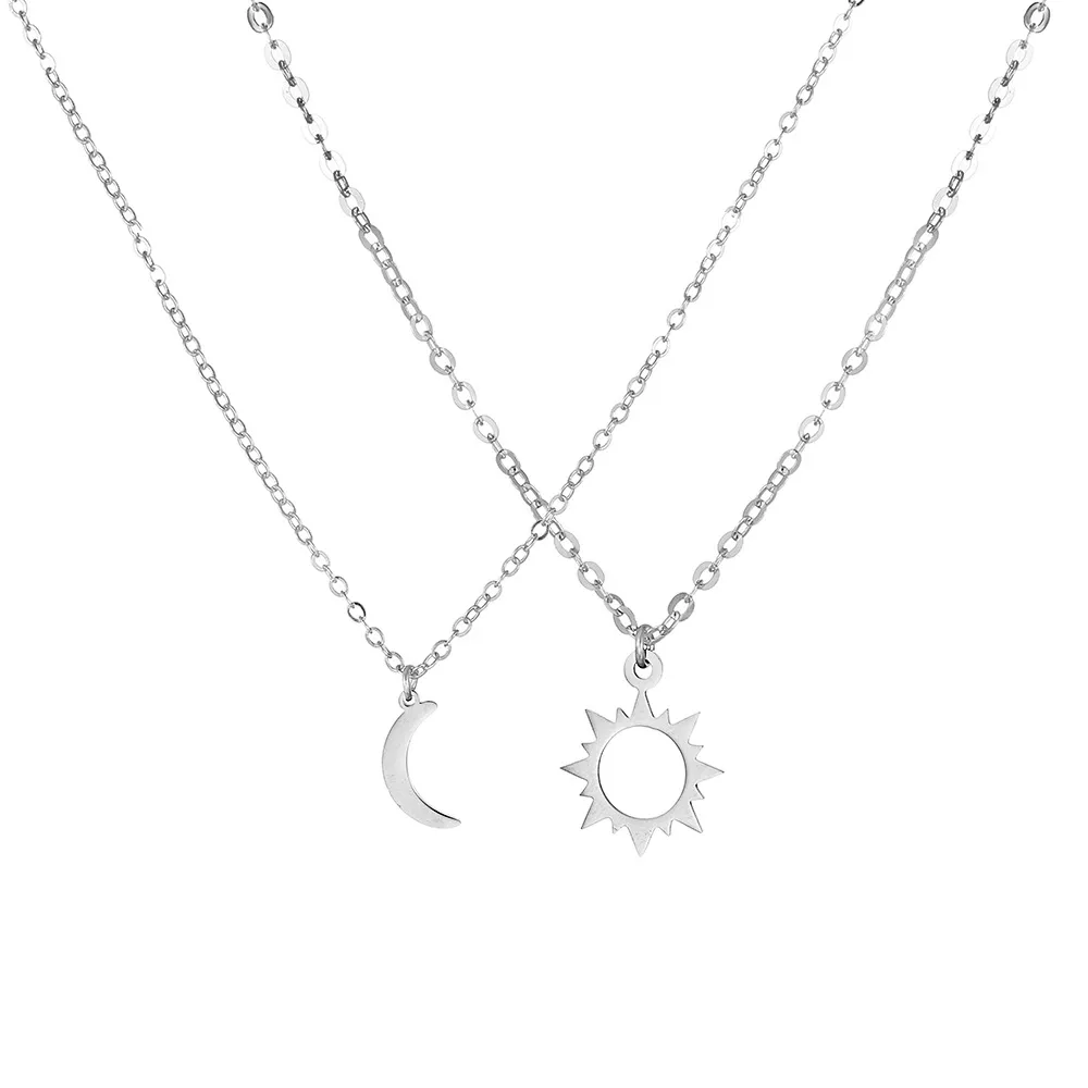 Women's Antique Silver Moon And Sun Pendant Sun And... From Fashion ...