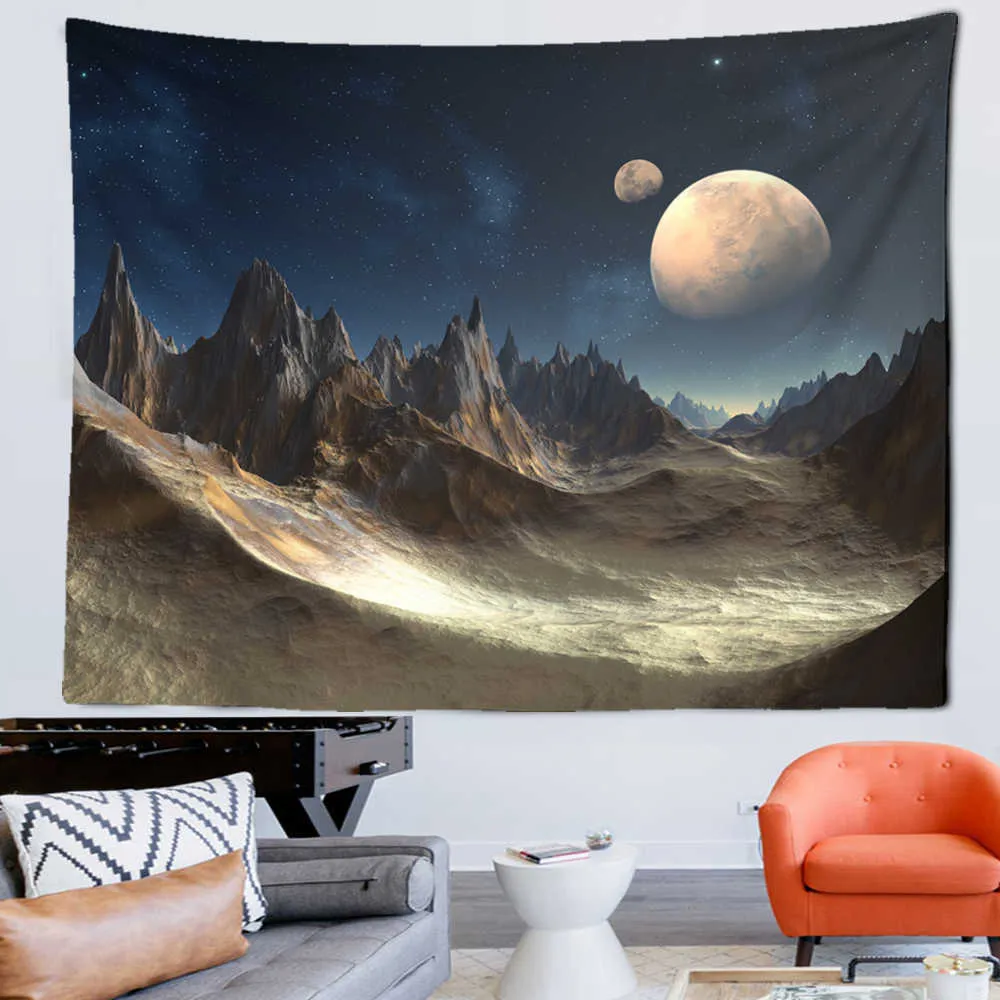 Tapestries Landscape Tapestry Wall Moon Valley Tapisserie Mural Living Room Decor Hanging Tapisserie Home