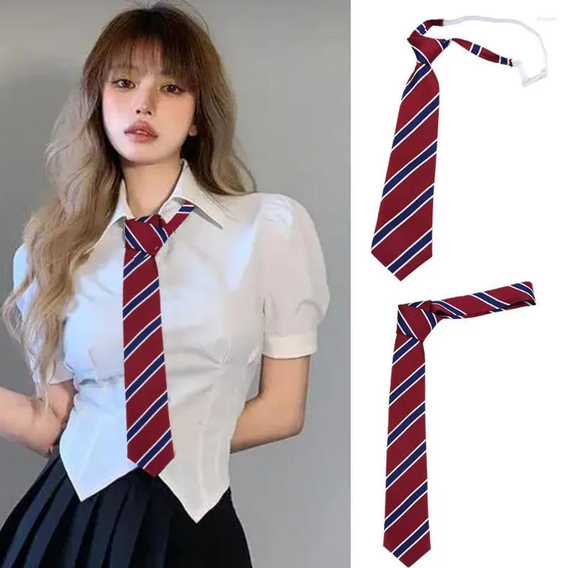 Bow Ties Women Men Stripe Tie retro Jacquard Neck 6cm Preppy paski Slim Nectie JK Korean College Style Style Akcesoria