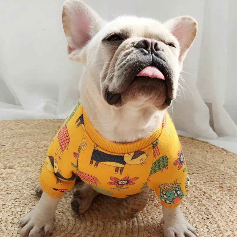 Hond Kleding Herfst Hondenkleding Cartoon Hond Hoodie voor Kleine Middelgrote Honden Franse Bulldog Jas Pug Sweatshirt Mooie Stijl Honden Huisdieren Kleding 230704