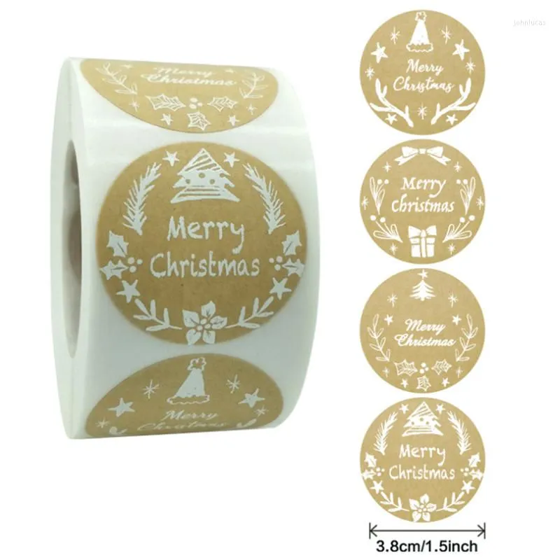 Gift Wrap 500 Pcs Christmas Sticker Packing 38mm Envelope Seal Label Year Holiday Xmas Gifts Decoraton