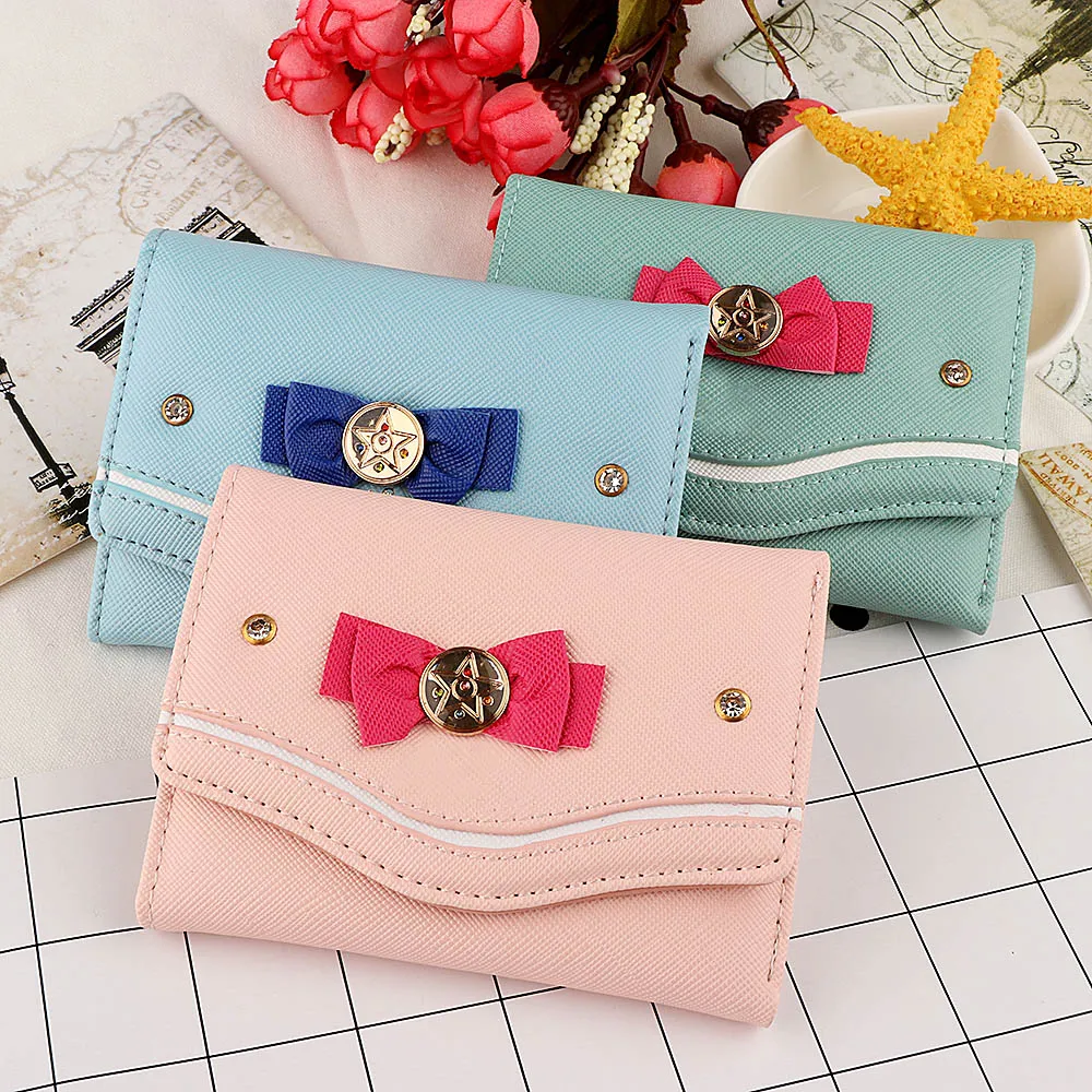 Sailor Moon 2024 PU Leather Clutch Purse Cute Bowknot Card Coin Bag Short Wallet For Women And Girls From New balance 1 023.36 DHgate.Com
