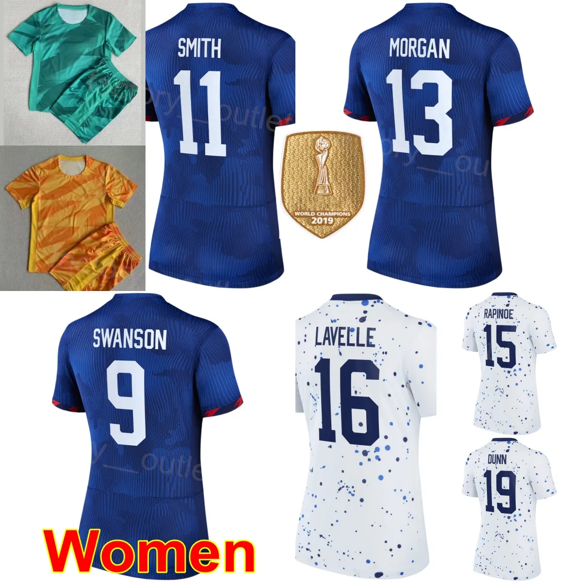 Dam DUNN tröja Lady Soccer Landslag Naeher Murphy Kingsbury Sonett Fox Sanchez DeMelo Horan Sullivan Mewis Girma OHara Cook Fotbollströja Kits MeiGuo