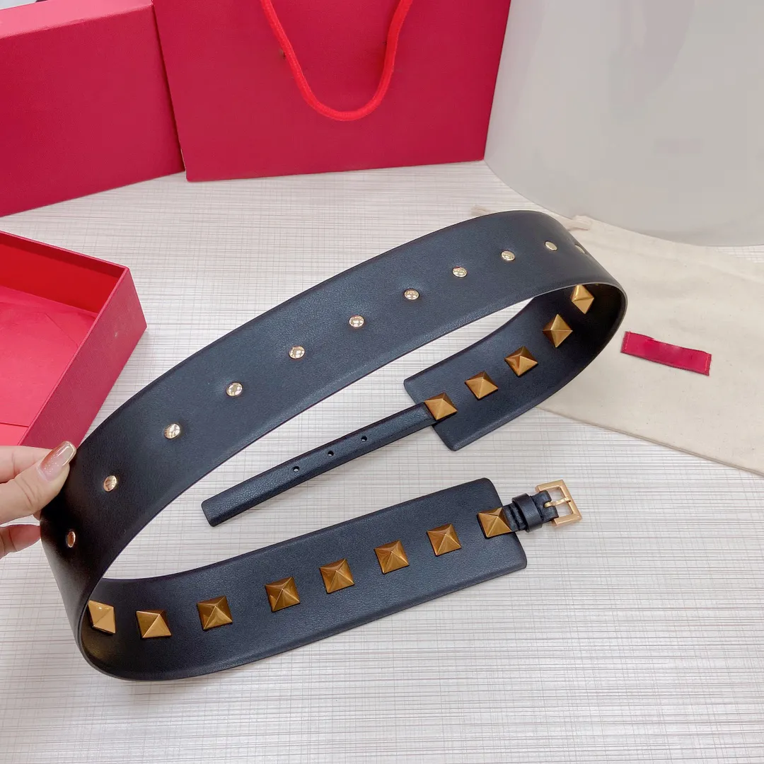 VALENTlNO BIG cuir largeur 7CM ceinture designer pour homme femme ceinture 5A réplique officielle longueur personnalisée T0P cuir de veau taille européenne style classique mode 002