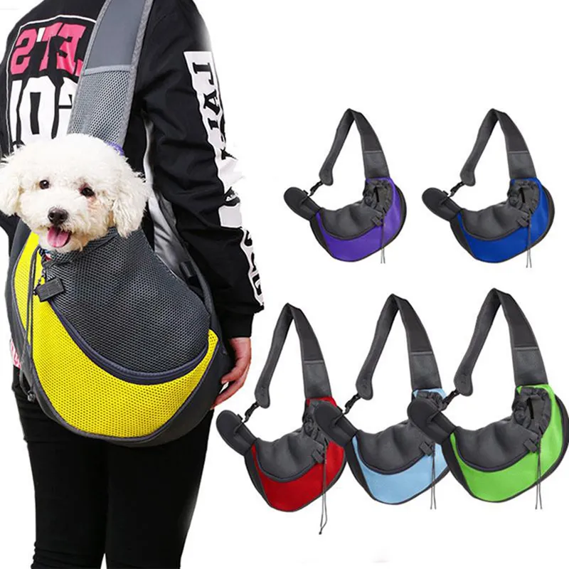 Mochila para mascotas malla de transporte de perros bolsas de viaje de moda transpirables gatos portátiles y bolso de hombro para perros 0424