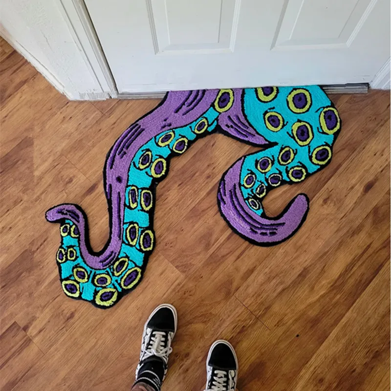 Teppich KRAKEN TENTACLES TEPPICH Eingang Fußmatten Octopus Home Schlafzimmer dekorative Wohnzimmer Badezimmer Teppich Küche 230704