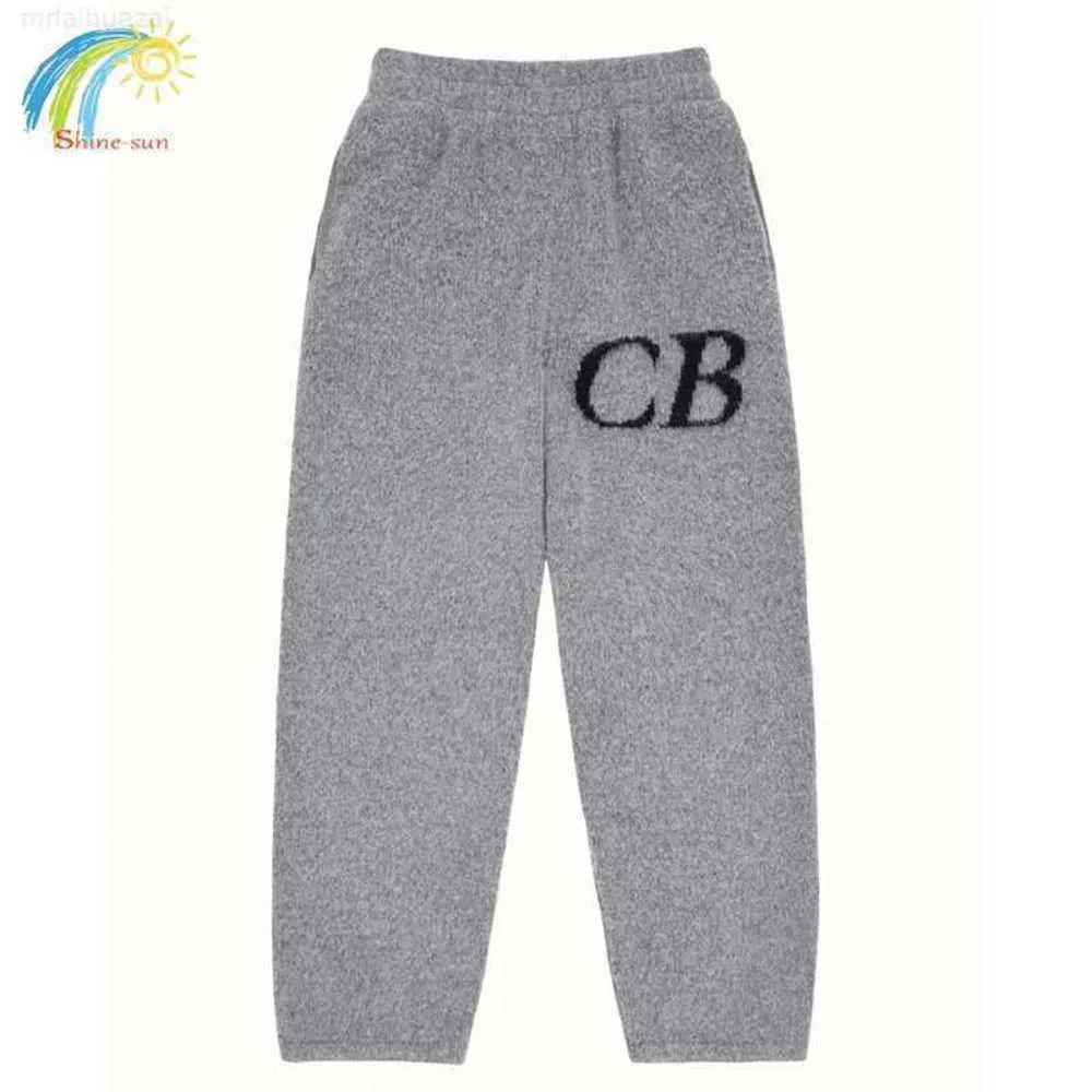 Men's Pants Winter New Fashion High Street Letter Jacquard Cole Buxton Knit Trousers Men Women High Quality Oversize