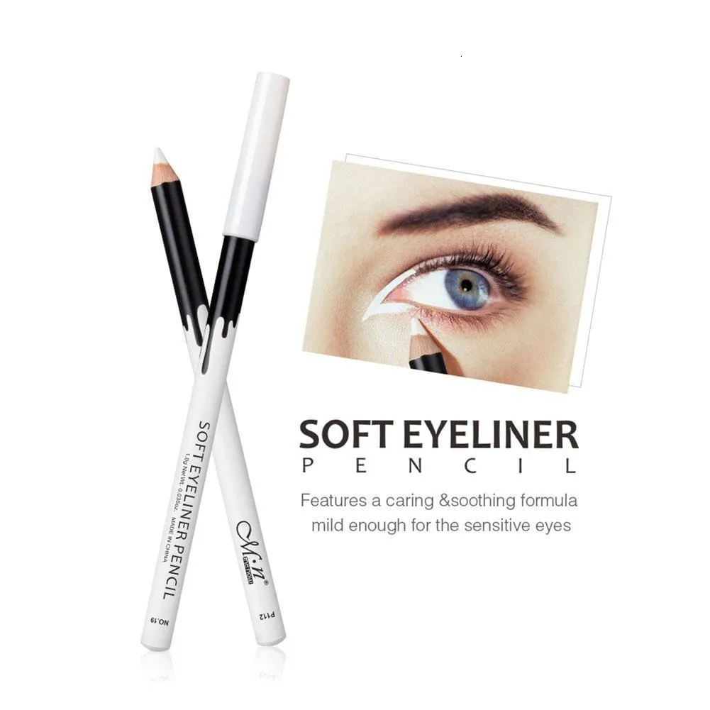 Eye Shadow/Liner Combination 24Pcs White Soft Eyeliner Pencil Brightener Waterproof Long-lasting for Professional Dresser Use Soothing Formula 230705