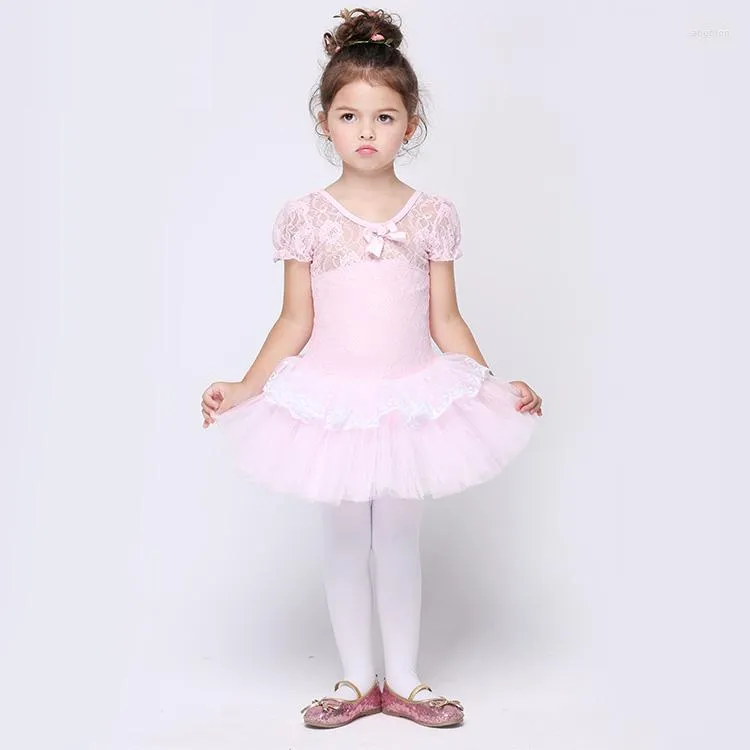 Bühnenkleidung Gymnastik Trikot Ballett Tutu Rock Mädchen Kleid für Kinder Rosa Hochzeit Kinder Kostüme