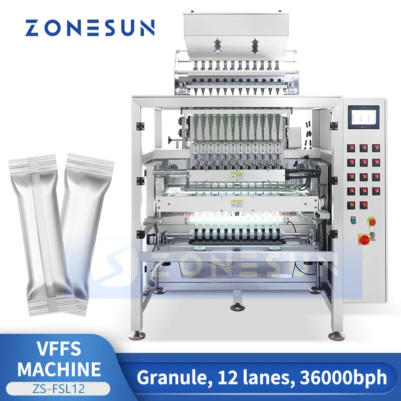 Zonesun Automatic VFFS Granule упаковочная машина Вертикальная форма заполняемая палочка палочка пакель для мешочко