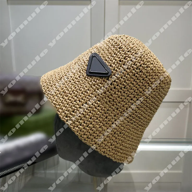 Designer seau chapeau mode chapeau de paille marque de luxe large bord chapeaux femmes été Sunhat hommes ajusté chapeaux herbe tresse casquette casquettes décontractées