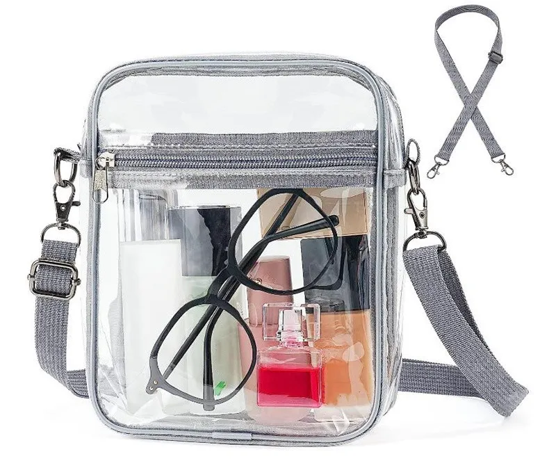 PVC Transparent clair sacs à bandoulière hommes hommes sport épaule Shopper sac mode décontracté pochette étanche