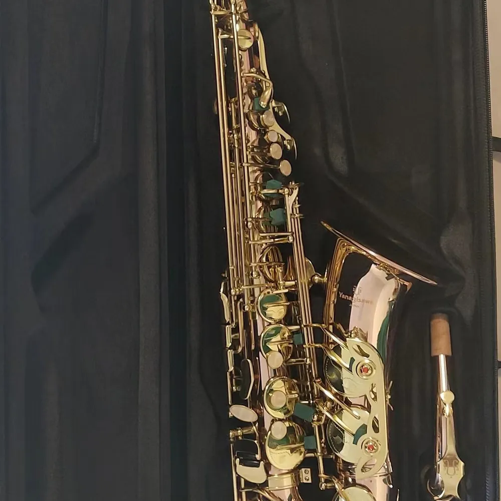 Högkvalitativ A-992 altsaxofon E-platt fosforkoppar dubbelribbad förstärkt japanskt hantverkstillverkande jazzinstrument med tillbehör