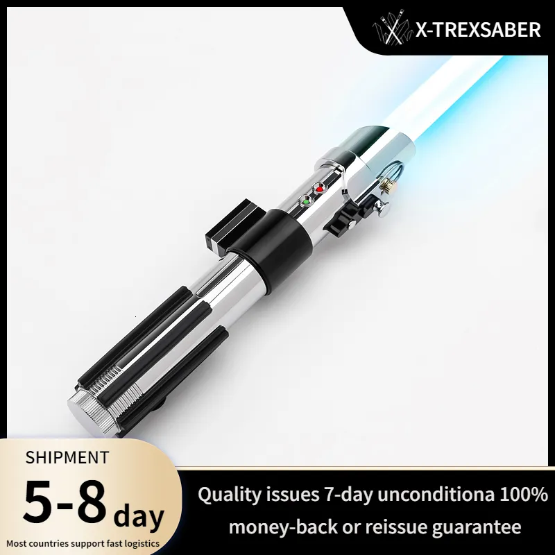 S OUJCEN Lightsaber Fx Dueling Force – Spada Laser Metallica Con 15 Colori RGB, 4 Modalità, Ricaricabile Type-C, Lama In PC 56 Cm, Per Cosplay E Duelli, Regalo Per Adulti (Argento) - 2