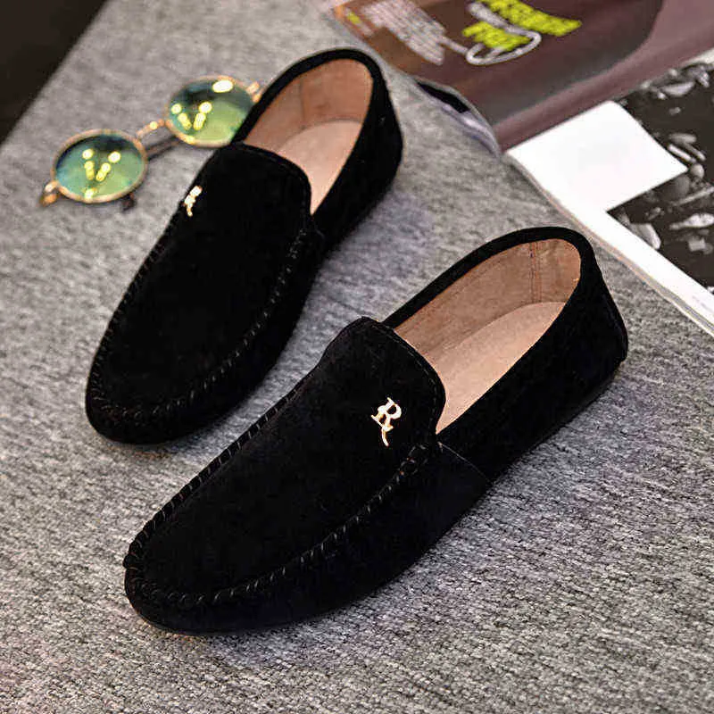 HBP Dres Schuh Frühling Sommer Neue Männer Loafer bequemer flacher Freizeitschuh atmungsaktiv auf weicher Leder -Fahrmozia 220723