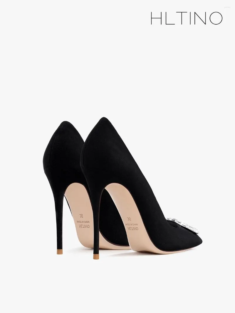 Wholesale HLTINO Black Crystal Embellished High Heeled Dress Heels For Women French Style Sexy Elegant Perfect For Summer Evenings At Only 105.49 DHgate.Com