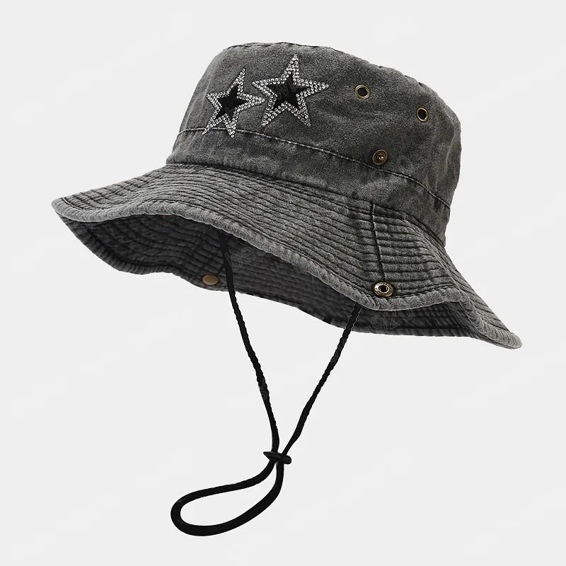 New Cotton Bucket Hats Unisex Summer Sunscreen Panama Fisherman Hat Cappello da sole da campeggio all'aperto