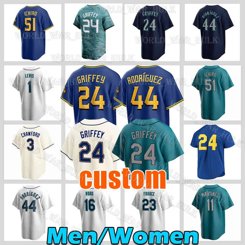 24 Ken Griffey Jr. Jersey 44 Julio Rodriguez Baseball Seattles 36 Logan Gilbert Suzuki Ichiro 3 JP Crawford Cal Raleigh Ty France Mariners Luis Castillo Jarred Kelenic