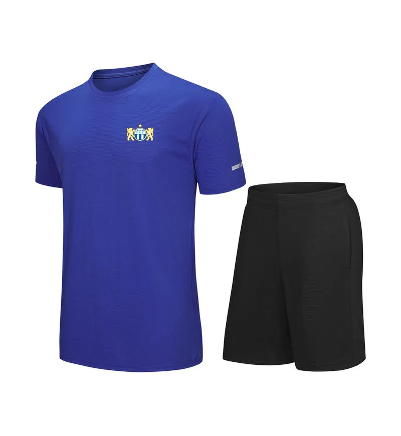 FC Zurich Heren vrijetijdskleding voor kinderen Trainingspakken Jersey Sneldrogend pak met korte mouwen Outdoor sportshirt