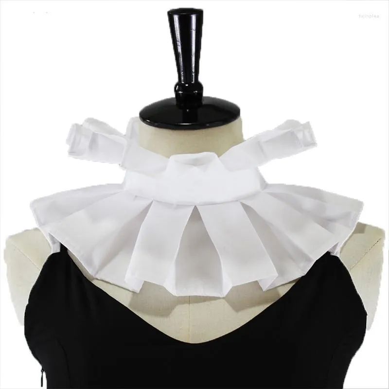Bow Ties Gothic Victorian Elizabethan Ruffles Detachable Neck Ruff Collars Vintage Party Dress Accessory