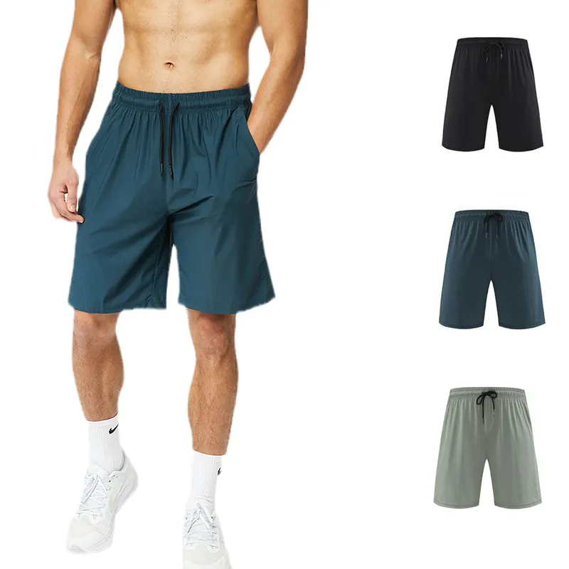 LL Pantaloncini Sportivi a Righe Riflettenti con Coulisse Senza Fodera Corti da 7 Pollici Pantaloni da Ginnastica da Uomo Estivi Sottili da Corsa Allenamento in Seta di Ghiaccio Pantaloni da Basket Traspiranti ad Asciugatura Rapida