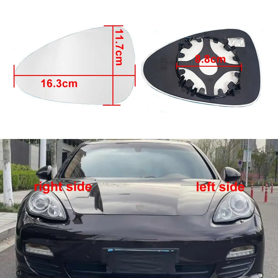 Pour Porsche Panamera 2010 2011 2012 2013-2016 accessoires de voiture remplacer la lentille en verre de rétroviseur latéral extérieur avec chauffage