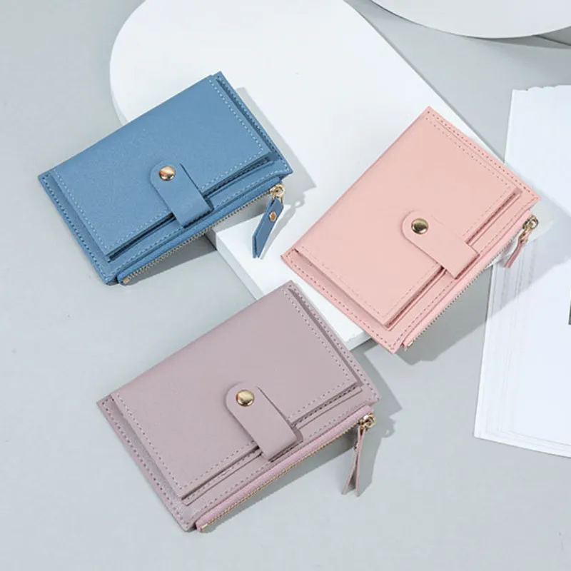 Women Short Wallet Fashion Simple PU Leather Small Purse Ladies Card Bag Women Clutch Bag Female Purse Money Clip Wallet