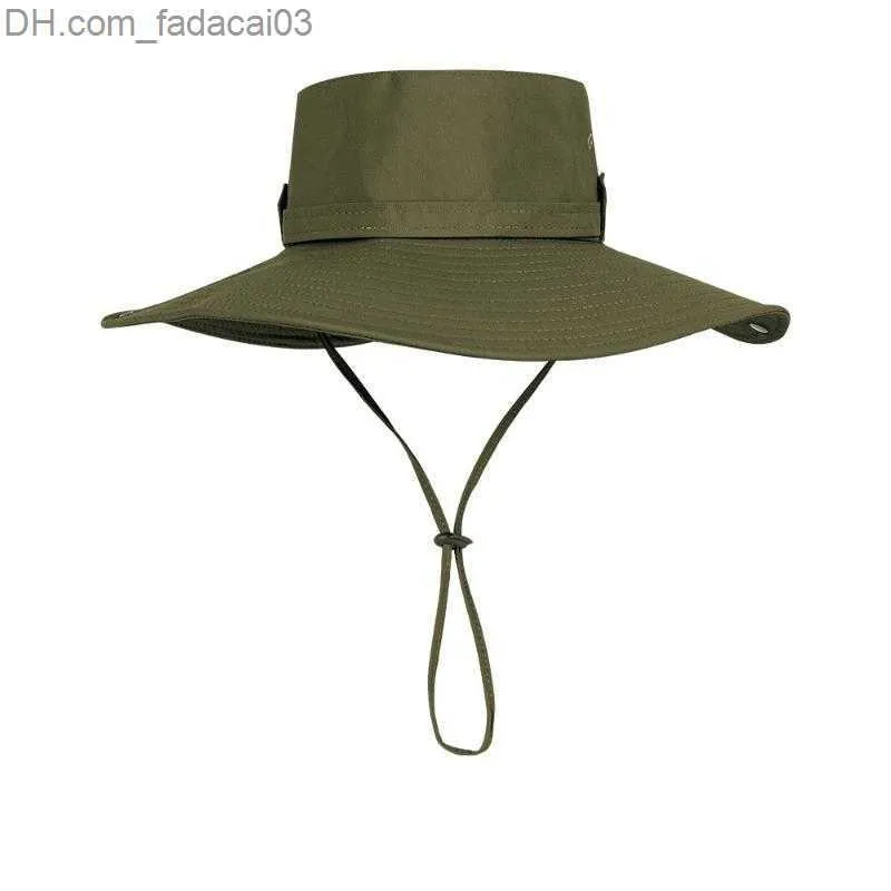 Breathable Anti UV Wide Brim Bucket Hat With String For Men